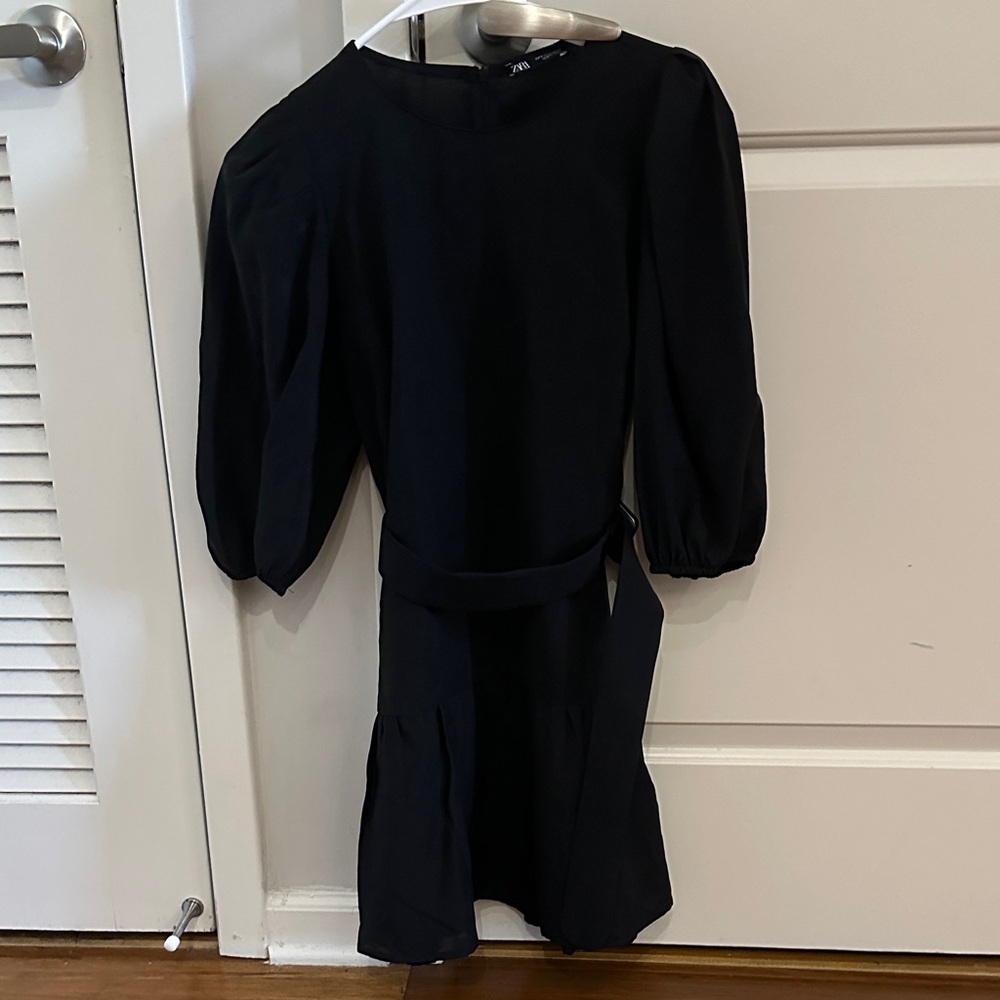 Zara Elegant Black Dress with Zipper